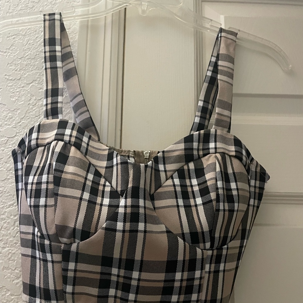 Plaid bustier top